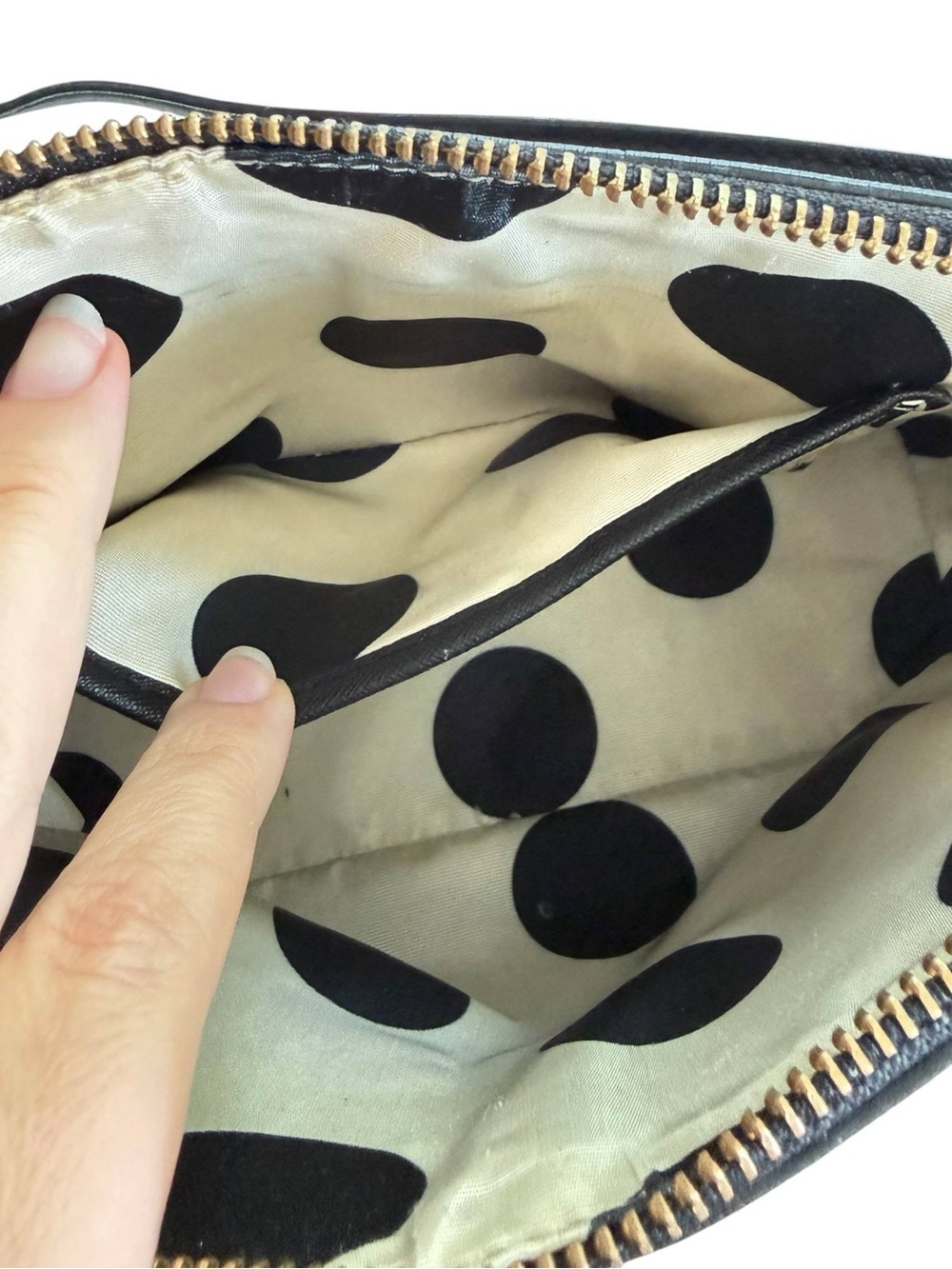 Kate Spade New York Black Textured Crossbody Bag Polka Dot - Picture 7 of 12